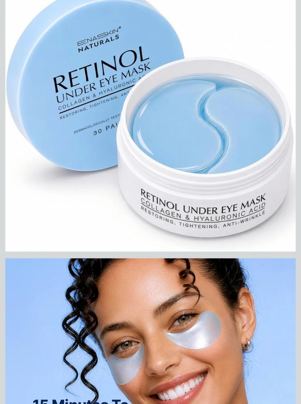 NEW Enaskin Naturals Retinol Collagen Under Eye Gels Mask